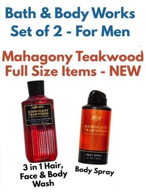Mahogany Teakwood 3 in 1 - Hair, Face & Body Wash Plus Mahogany Teakwood Spray